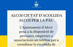 L’Ajuntament d’Alcoi centralitzarà la recollida de material per a Ucraïna