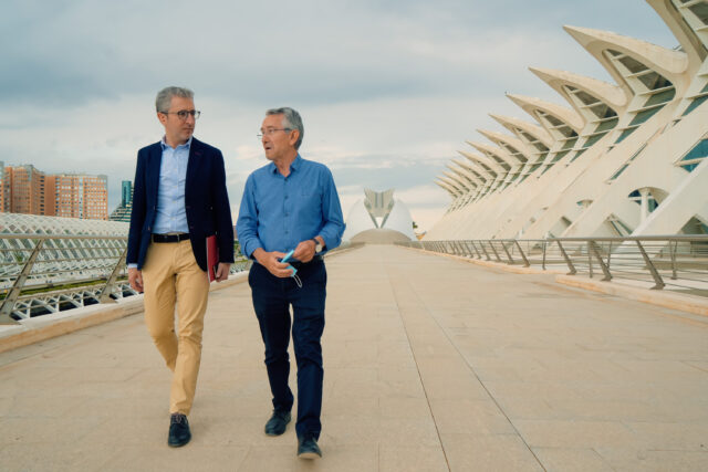 Arcadi España, Conseller d'Hisenda i Model Econòmic, junt a Antonio Torres, director de la Ciutat de las Arts y les Ciencies