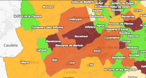 Mapa de PCR+ de les poblacions de la zona