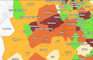 Mapa de PCR+ de les poblacions de la zona