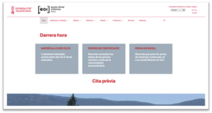 Nova interfaç de la web de l'Escola Oficial d'Idiomes
