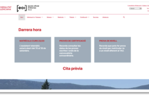 Nova interfaç de la web de l'Escola Oficial d'Idiomes