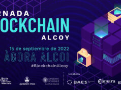 Cartell promocional de la 1a Jornada Blockchain Alcoi.