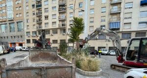 Obres de la plaça Benissaidó de la Zona Nord d'Alcoi.