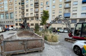 Obres de la plaça Benissaidó de la Zona Nord d'Alcoi.