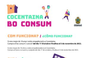 Cartell promocional dels bons de consum de Cocentaina 2022.