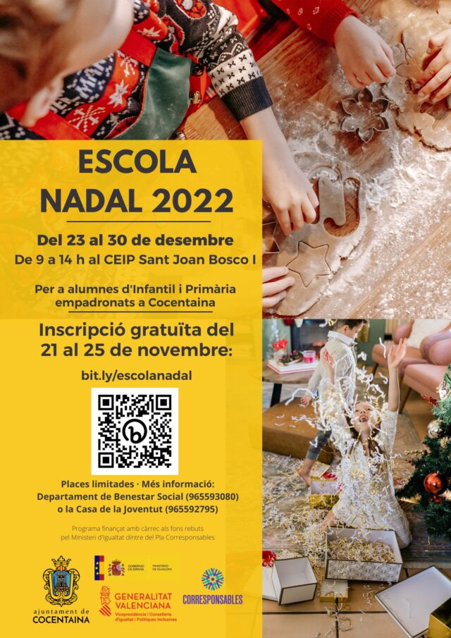 Cartell promocional de l'Escola de Nadal de Cocentaina.