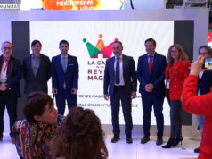 Imatge de la presentació del projecte de la "casa de los Reyes Magos" d'Ibi a FITUR 2023
