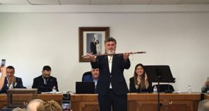 Vicent Molina en l'acte d'investidura a la Vila Murera