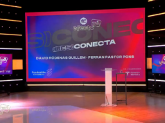 Pantalla del plató on es van entregar els guardons
