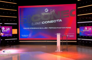 Pantalla del plató on es van entregar els guardons
