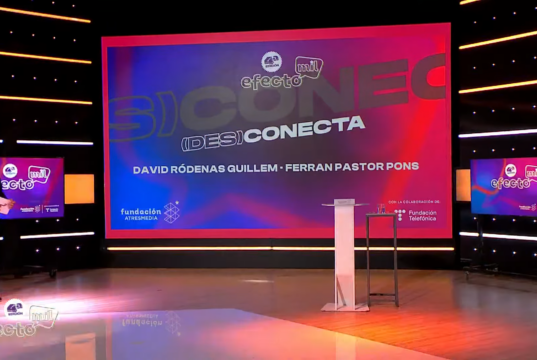 Pantalla del plató on es van entregar els guardons