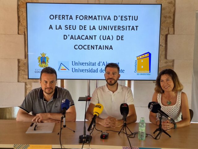 José Miguel Molina, Jordi Pla i Larissa Timofeeva presenten els cursos d'estiu a la seu de la UA a Cocentaina