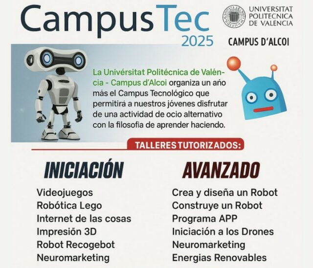 Cartell que anuncia una nova edició del CampusTec per a joves que organitza cada any el Campus d'Alcoi de la UPV