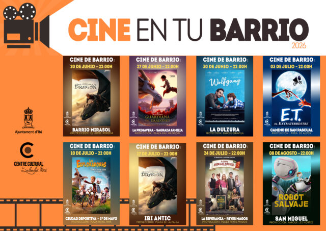 Cartell de la nova campanya 'Cinema al teu barri' que es du a terme este estiu a Ibi