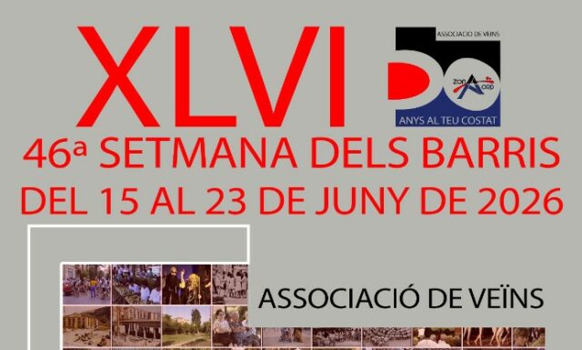 Cartell que anuncia la programació pel 50 aniversari de l'Associació de Veïns de la Zona Nord d'Alcoi