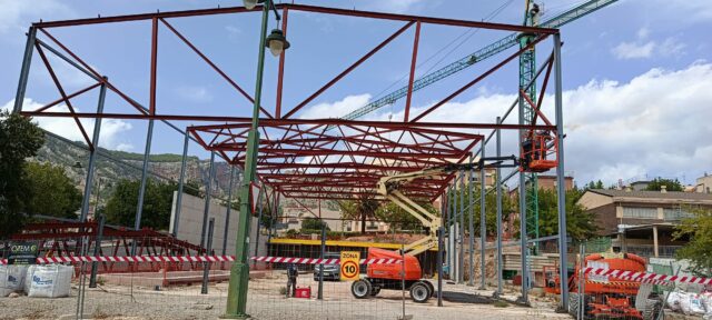 Treballs de construcció del Pavelló de Gimnàstica Artística d'Alcoi