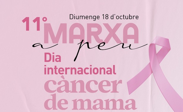 Cartell que anuncia la Marxa a Peu contra el Càncer de Mama a Alcoi